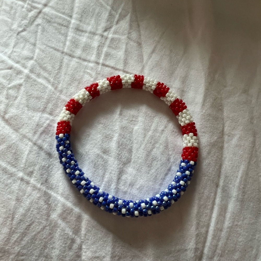 American flag beaded bracelet